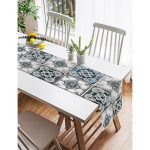 Realhomes Renkli Zemin Üzerinde Geometrik Desenli Dijital Baskılı Özel Tasarım Süet Runner Realhomes