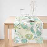 Realhomes Beyaz Zemin Üzerinde Deniz Yıldızı Desenli Dijital Baskılı Özel Tasarım Süet Runner Realhomes