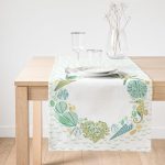 Realhomes Beyaz Zemin Üzerinde Deniz Yıldızı Desenli Dijital Baskılı Özel Tasarım Süet Runner Realhomes