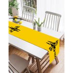 Realhomes Renkli Zemin Üzerinde Onedraw Çizimli Zurafa Silüeti Dijital Baskılı Özel Tasarım Süet Runner Realhomes