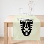 Realhomes Renkli Zemin Üzerinde Onedraw Çizimli Yerli Silüeti Dijital Baskılı Özel Tasarım Süet Runner Realhomes