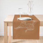 Realhomes Pastel Zemin Üzerinde Onedraw Çizimli Güneş Desenli Dijital Baskılı Özel Tasarım Süet Runner Realhomes