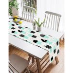 - SuetRunner-8848-Gorsel2 - Realhomes Realhomes Beyaz Zemin Üzerinde Siyah Puantiyeli Kaktüs Desenli Dijital Baskılı Özel Tasarım Süet Runner Realhomes