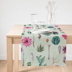 - SuetRunner-8852-Gorsel1 - Realhomes Realhomes Renkli Zemin Üzerinde Kaktüs Desenli Dijital Baskılı Özel Tasarım Süet Runner Realhomes