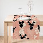 - SuetRunner-8859-Gorsel1 - Realhomes  Realhomes Renkli Zemin Üzerinde Yaprak Desenli Dijital Baskılı Özel Tasarım Süet Runner Realhomes