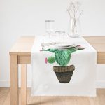 - SuetRunner-8863-Gorsel1 - Realhomes Realhomes Beyaz Zemin Üzerinde Kaktüs Desenli Dijital Baskılı Özel Tasarım Süet Runner Realhomes