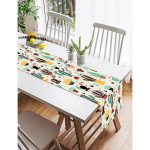 - SuetRunner-8866-Gorsel2 - Realhomes  Realhomes Renkli Zemin Üzerinde Sevimli Kaktüs Desenli Dijital Baskılı Özel Tasarım Süet Runner Realhomes