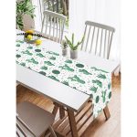 Realhomes Beyaz Zemin Üzerinde Renkli Kaktüs Desenli Dijital Baskılı Özel Tasarım Süet Runner Realhomes