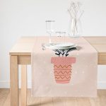 - SuetRunner-8886-Gorsel1 - Realhomes  Realhomes Renkli Zemin Üzerinde Yaprak Desenli Dijital Baskılı Özel Tasarım Süet Runner Realhomes