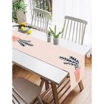 - SuetRunner-8886-Gorsel2 - Realhomes  Realhomes Renkli Zemin Üzerinde Yaprak Desenli Dijital Baskılı Özel Tasarım Süet Runner Realhomes