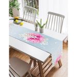 - SuetRunner-8927-Gorsel2 - Realhomes Realhomes Pastel Zeminli Rengarenk Ortanca Çiçek Dijital Baskılı Özel Tasarım Süet Runner Realhomes