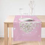 - SuetRunner-8929-Gorsel1 - Realhomes  Realhomes Rengarenk Zeminli Kalp Desenli Ortanca Çiçek Dijital Baskılı Özel Tasarım Süet Runner Realhomes