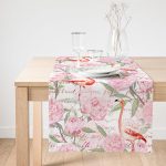 Realhomes Flamingo Desenli Dijital Baskılı Süet Runner Realhomes