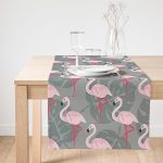 Realhomes Flamingo Desenli Dijital Baskılı Süet Runner Realhomes