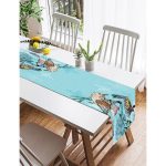 - SuetRunner-95-Gorsel2 - Realhomes  Realhomes Mavi Kuş Desenli Dijital Baskılı Dekoratif Süet Runner Realhomes