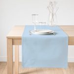 Realhomes Bebek Mavi Dijital Baskılı Dekoratif Özel Tasarım Süet Runner Realhomes