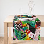 - SuetRunner-hbpapagan-Gorsel1 - Realhomes  Realhomes Amazon Papağan Temalı Dijital Baskılı Dekoratif Süet Runner Realhomes