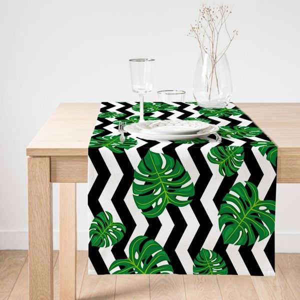 - SuetRunner-real13-Gorsel1 - Realhomes  RealHomes Zigzag Flamingo Tasarımlı Dijital Baskılı Dekoratif Süet Runner Realhomes