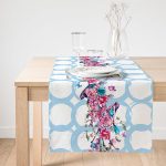 RealHomes Sarmaşık Çiçek Desenli Süet Runner Realhomes