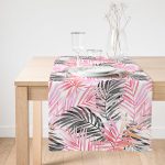 - SuetRunner-real20-Gorsel1 - Realhomes  RealHomes Dijital Baskılı Pembe Yaprak Süet Runner Realhomes