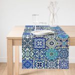 RealHomes Özel Tasarım Dijital Baskılı Dekoratif Süet Runner Realhomes