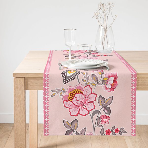 - SuetRunner-real247-Gorsel1 - Realhomes  RealHomes Çiçek Desenli Dijital Baskılı Özel Tasarım Süet Runner Realhomes