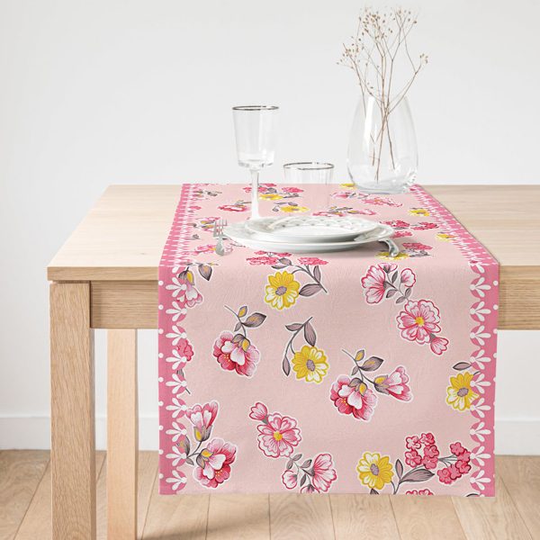 - SuetRunner-real248-Gorsel1 - Realhomes  RealHomes Çiçek Desenli Dijital Baskılı Özel Tasarım Süet Runner Realhomes