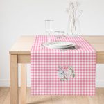 RealHomes Çiçek Desenli Dijital Baskılı Özel Tasarım Süet Runner Realhomes