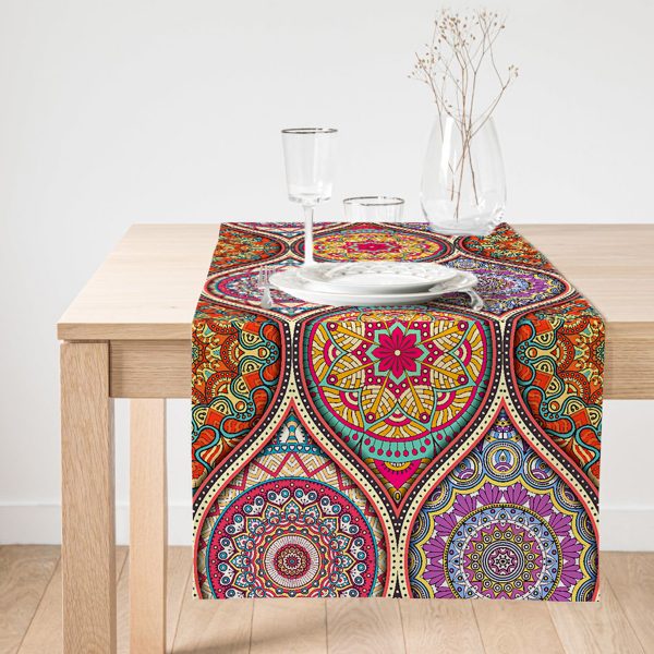 RealHomes Özel Tasarım Dijital Baskılı Dekoratif Süet Runner Realhomes