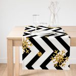 Realhomes Siyah Zigzaglı Kar Taneleri Özel Tasarım Modern Süet Runner Realhomes