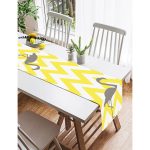 - SuetRunner-sarigrizigfla-Gorsel2 - Realhomes  Realhomes Sarı Zigzaglı Gri Flamingolu Özel Tasarım Modern Süet Runner Realhomes