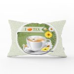 Tea Love Dijital Baskılı Dekoratif Dikdörtgen Yastık Kırlent Kılıfı Realhomes