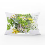 Papatya Desen Dijital Baskılı Dekoratif Dikdörtgen Yastık Kırlent Kılıfı Realhomes