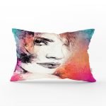 Modern Bayan Resimli Dijital Baskılı Dekoratif Dikdörtgen Yastık Kırlent Kılıfı Realhomes