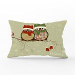 - Rh-Dik-121-Gorsel1 - Realhomes Baykuş Desenli Dijital Baskılı Dekoratif Dikdörtgen Yastık Kırlent Kılıfı Realhomes