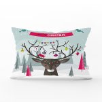 Modern Geyik Desenli Dijital Baskılı Dekoratif Dikdörtgen Yastık Kırlent Kılıfı Realhomes