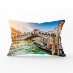 Modern Venedik Resimli Dijital Baskılı Dekoratif Dikdörtgen Yastık Kırlent Kılıfı Realhomes