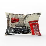 Modern London Desen Dijital Baskılı Dekoratif Dikdörtgen Yastık Kırlent Kılıfı Realhomes