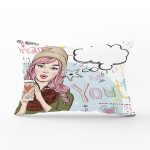 Pop Art Resimli Dijital Baskılı Dekoratif Dikdörtgen Yastık Kırlent Kılıfı Realhomes