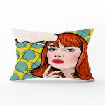 Pop Art Resimli Dijital Baskılı Dekoratif Dikdörtgen Yastık Kırlent Kılıfı Realhomes