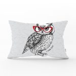 Baykuş Resimli Dijital Baskılı Dekoratif Dikdörtgen Yastık Kırlent Kılıfı Realhomes