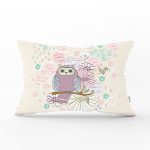 - Rh-Dik-180-Gorsel1 - Realhomes Baykuş Resimli Dijital Baskılı Dekoratif Dikdörtgen Yastık Kırlent Kılıfı Realhomes