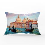Venedik Temalı Dijital Baskılı Dekoratif Dikdörtgen Yastık Kırlent Kılıfı Realhomes
