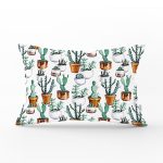Kaktüs Baskılı Dekoratif Dijital Baskılı Dikdörtgen Kırlent Kılıfı Realhomes