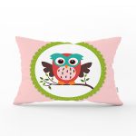Baykuş Desenli Dijital Baskılı Dekoratif Dikdörtgen Yastık Kırlent Kılıfı Realhomes