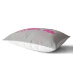 Gri Zemin Flamingo Desenli Dijital Dikdörtgen Yastık Kırlent Kılıfı Realhomes