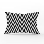 Siyah Beyaz Zigzag Desenli Dijital Baskılı Dikdörtgen Yastık Kırlent Kılıfı Realhomes