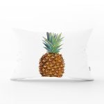 Ananas Desenli Dijital Baskılı Dekoratif Dikdörtgen Yastık Kırlent Kılıfı Realhomes