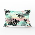Livense Palmiye Yaprakları Özel Tasarım Dikdörtgen Yastık Kırlent Kılıfı Realhomes