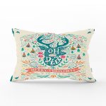 Geyik Desenli Dijital Baskılı Dekoratif Dikdörtgen Yastık Kırlent Kılıfı Realhomes